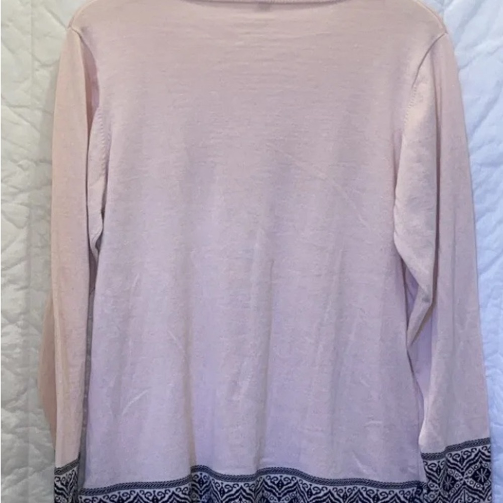 Pina & Rossi Women's XL Pink & Black Long Sleeve Wide Hem Sweater - Picture 4 of 4